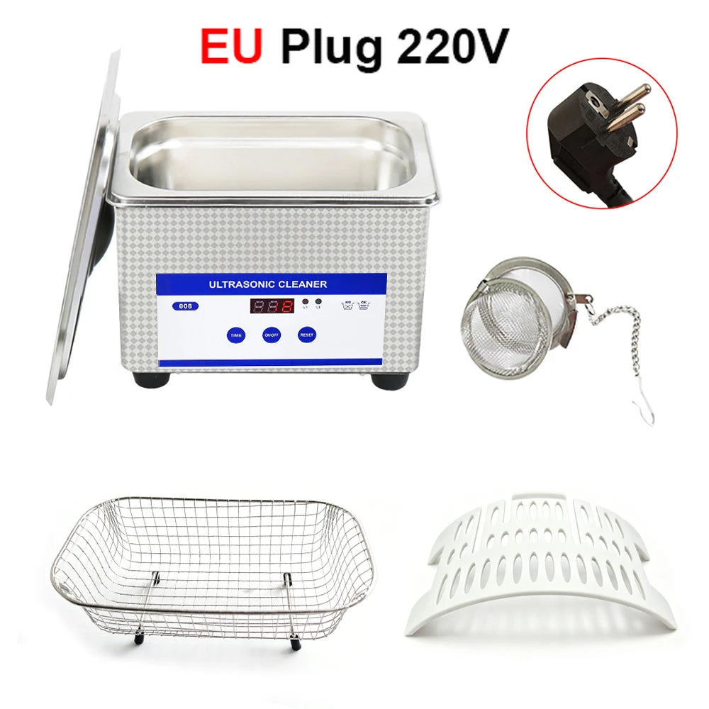Ultrasonic Cleaner Ultrasound Glasses Jewelry Cleaner 40KHZ High Frequency Ultrasonic Washing Bath for Glasses Jewelry Cleaning Beauty World Shop