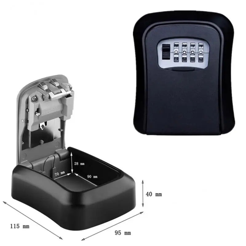 Wall Mount Key Lock Box 4 Digit Password Code Security Lock No Key for Home Office Key Safe Secret Storage Box Organizer Beauty Trend Shop