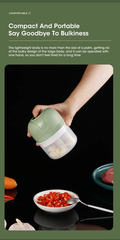 250ml Garlic Masher Crusher Electric Kitchen Food Chopper USB Portable Meat Grinder Vegetable Chopper for Kitchen Gadgets Beauty World Shop