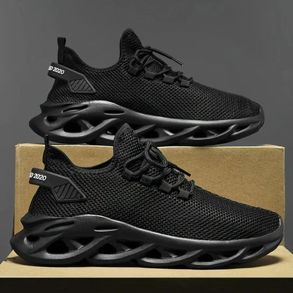 Men Sports Running Black Jogging Shoes Casual Sneakers Brown Outdoor Breathable Mesh Women Light Shock-absorption Black Tennis Beauty World Shop