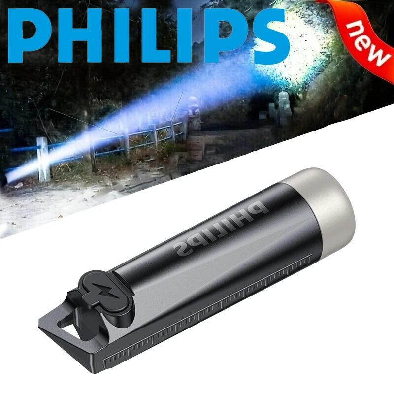 PHILIPS 2025 NEW SFL1121 EDC Flashlight LED Rechargeable Mini EDC Keychain Flashlights Camping Lamp For Hiking Self Defense Beauty World Shop