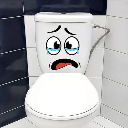 4 sheets/Set Cartoon Face Stickers,Self-Adhesive, Plastic Surface Compatible,Home Decoration Suitable for Trash Can, oilet Decor Beauty World Shop