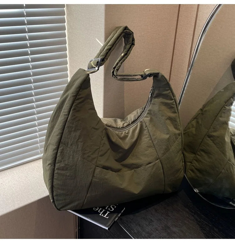 Trendy Women's Soft Cloth Shoulder Bag Solid Color Student 2026 Spring Y2k Casual Style Big Handbags Crossbody Bags for Women Beauty World Shop