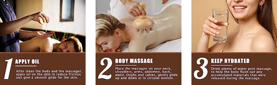 Wooden Mushroom Shape Massage,Manual Wood Therapy Massage Tool,Anti Cellulite,Maderoterapia,Lymphatic Drainage,for Full Body Use Beauty World Shop