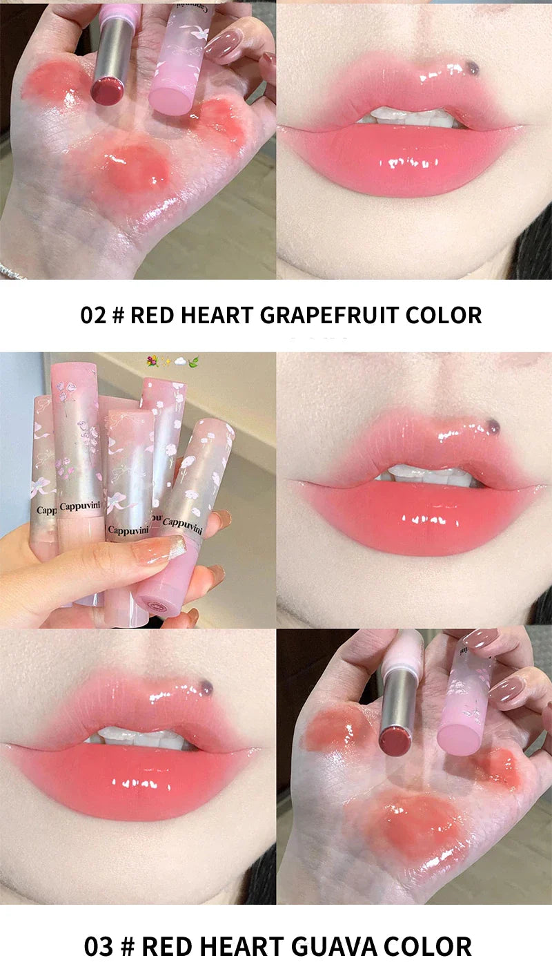 Flowery dish language lip gloss mirror lip glaze beep lip water light lasting makeup not easy to dip cup makeup Beauty Trend Shop