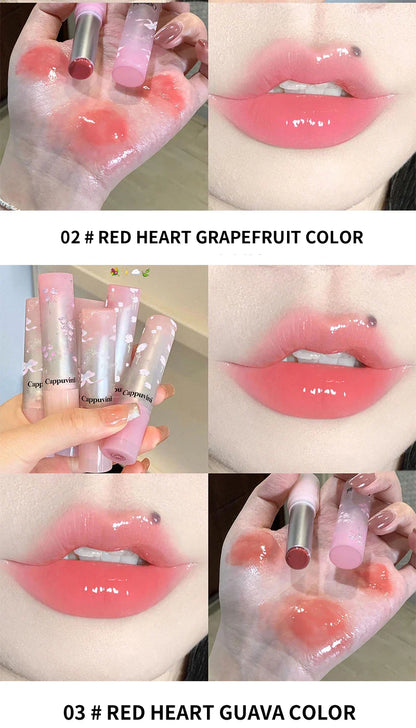 Flowery dish language lip gloss mirror lip glaze beep lip water light lasting makeup not easy to dip cup makeup Beauty Trend Shop