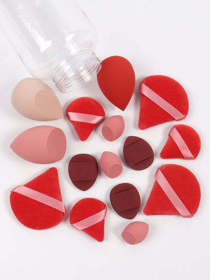 Spring 15 Cans,3 Loose Powder Puffs & 3 Mini Loose Powder Puffs & 3 Mini Makeup Eggs & 3 Mini Air Cushion Puffs, Foundation Mix