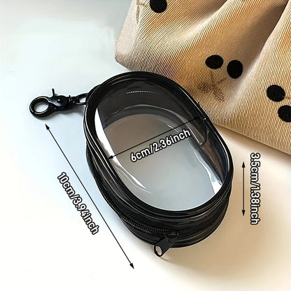 Portable Mini Clear Zipper Storage Bag - Space-Saving Organizer for Earphones & Chargers, Versatile with Handy Keychain Loop Beauty World Shop