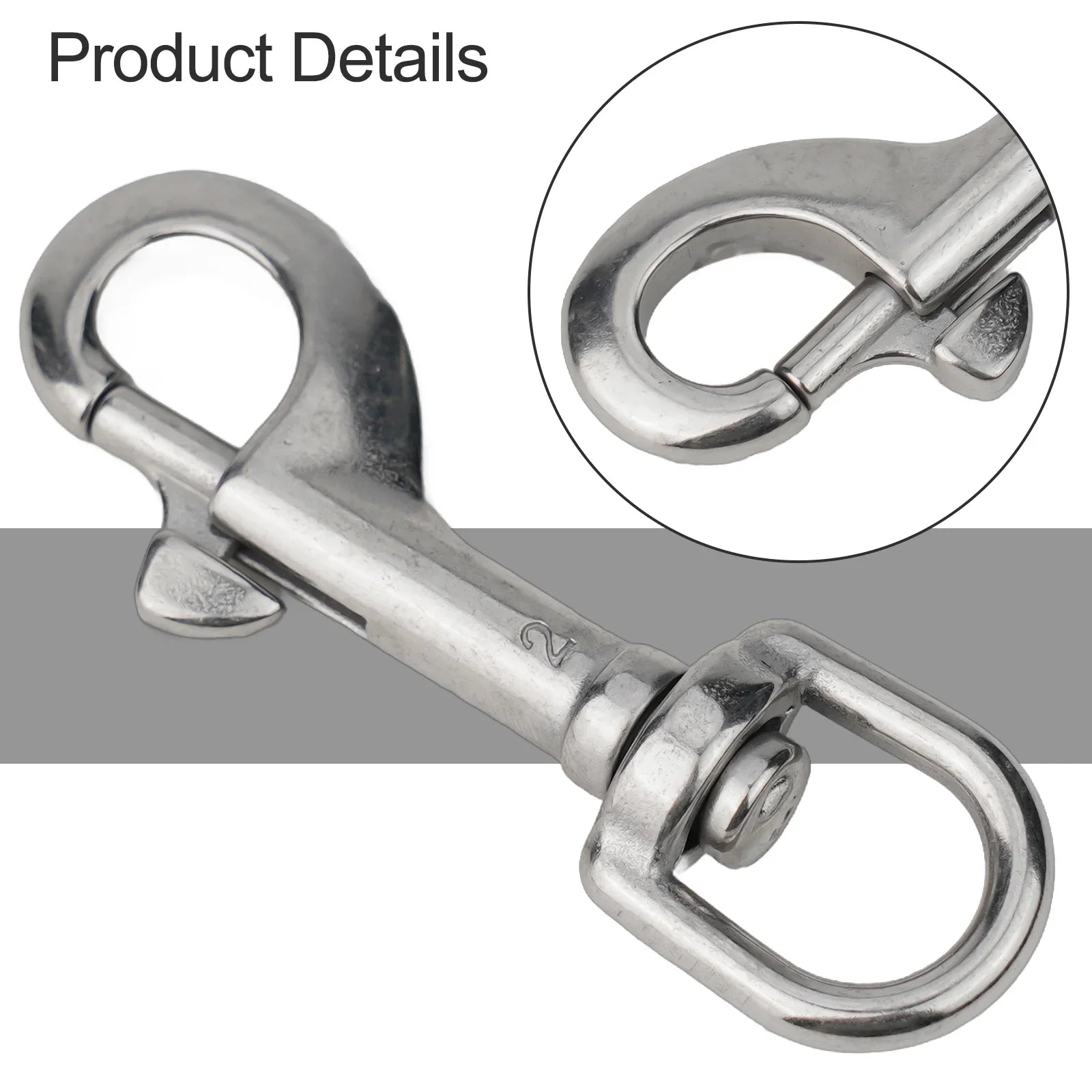 1PCS 316 Stainless Steel Diving Swivel Bolt Snap Spring Hook Clip For Scuba Diving Pet Leash Flag Stainless Steel Oval Swivel Beauty World Shop