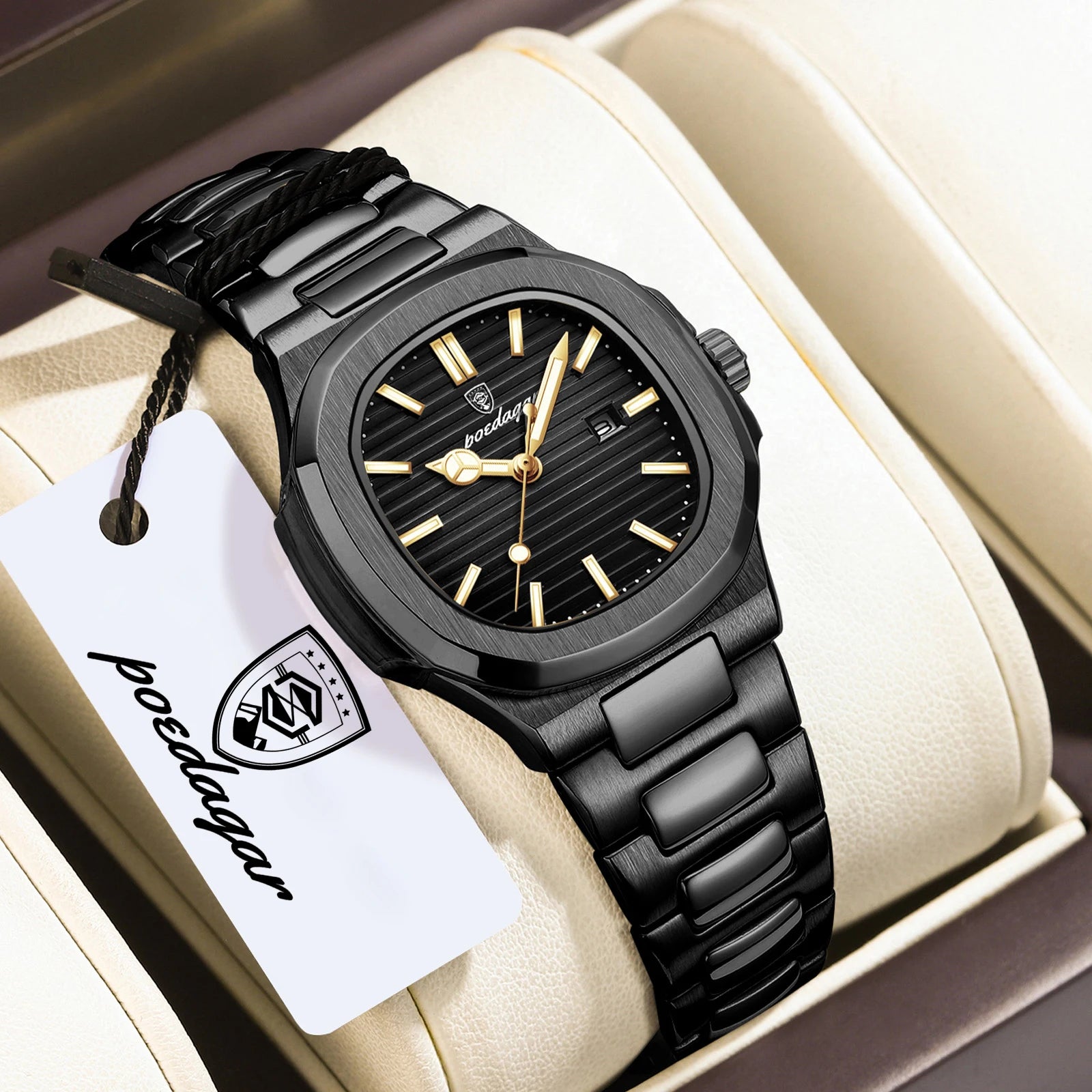POEDAGAR Trendy Women’s Wristwatch Stainless Steel Date Quartz Ladies Watch Waterproof Luminous Original Watches For Woman Reloj Beauty World Shop