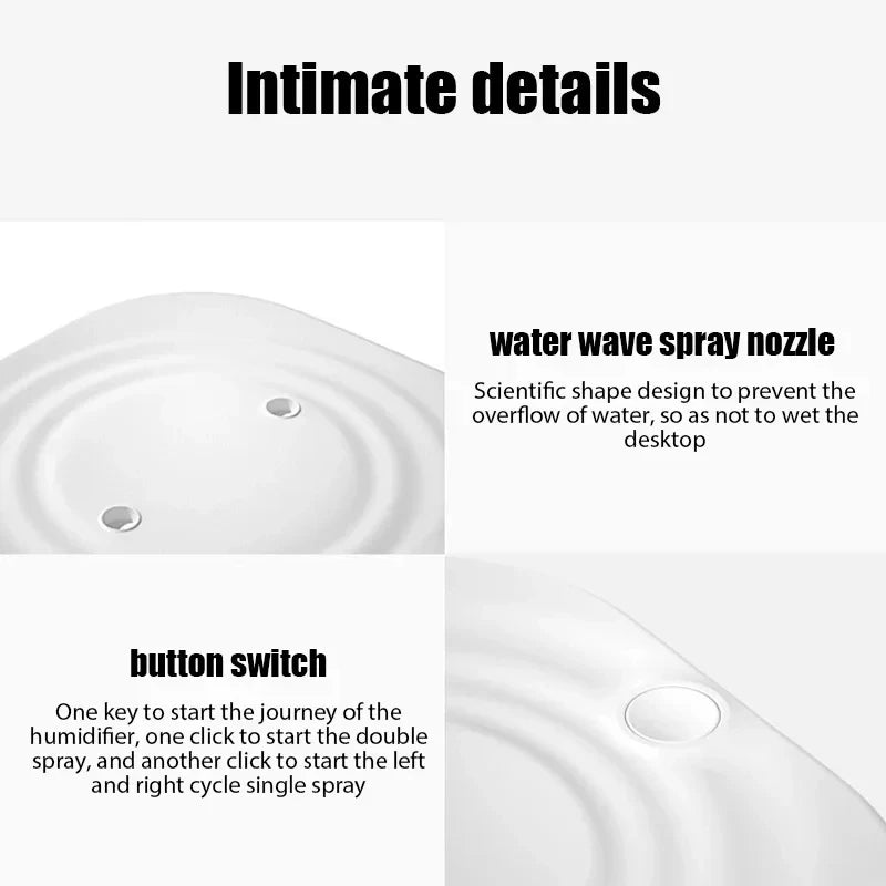 2000ML USB Air Humidifier Double Spray Port Essential Oil Aromatherapy Diffuser Cool Mist Maker Fogger for Home Office Beauty World Shop