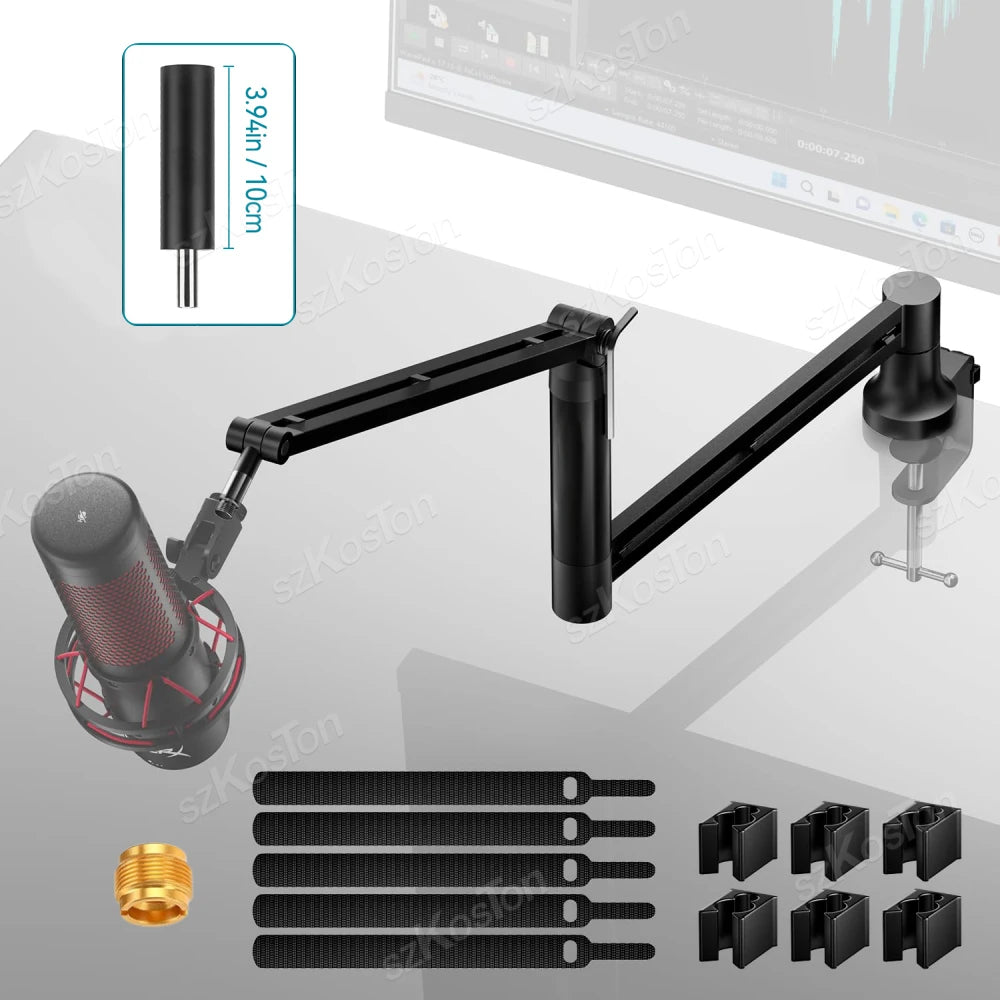 Adjustable Microphone Boom Arm Extended Riser with Cable Management Low Profile Mic Arm Gaming Microphone Stand for AM8 K688 A8 Beauty World Shop