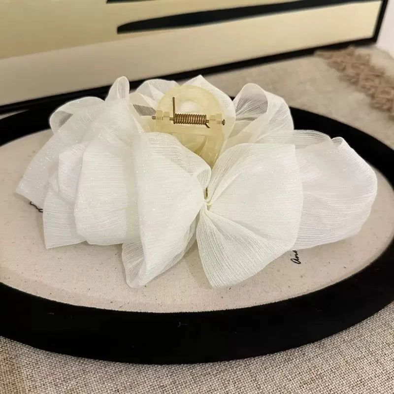 High-Grade Temperament Cloud Bubble Mesh Silver Silk Hair Clip For Women Beauty Trend Shop
