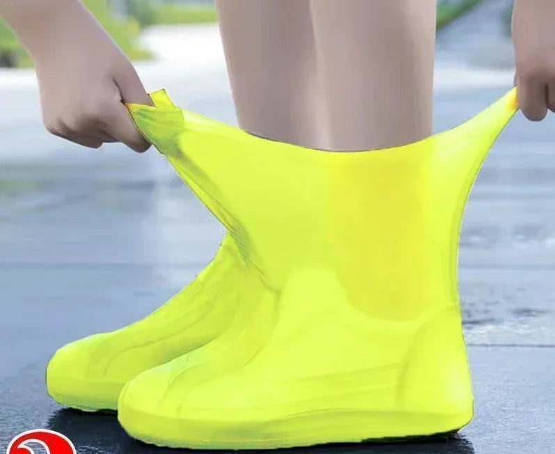 1 Pair Silicone WaterProof Shoe Covers Lip-resistant Rubber Rain Boot Rain Gear Overshoes Accessories for Outdoor Rainy Day Beauty World Shop