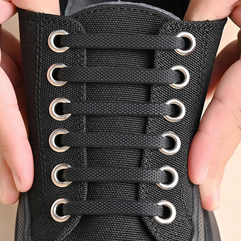 16pcs/lot Silicone Shoelaces No Tie Shoelaces 12 colors Elastic Lace Shoelace Creative Lazy Silicone Laces Rubber Lace Beauty World Shop