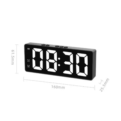 LED Electronic Mirror Alarm Clock Digital Clock Sound Control Temperature Clock Desktop Decoration Beauty World Shop