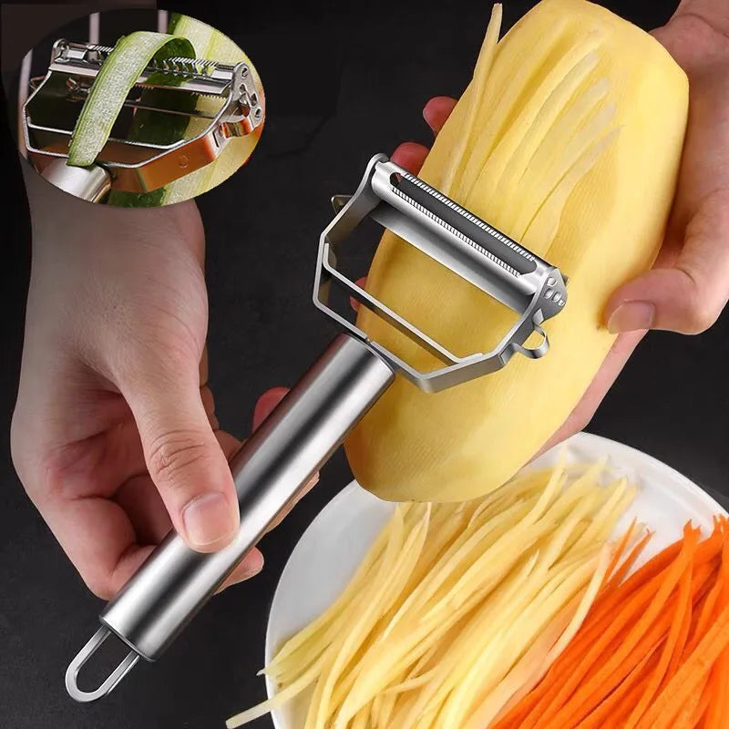 Kitchen Vegetable Peeler Stainless Steel Melon Planer Double-Head Peeler Household Multiple-Function Fruit And Vegetable Peeler Beauty World Shop