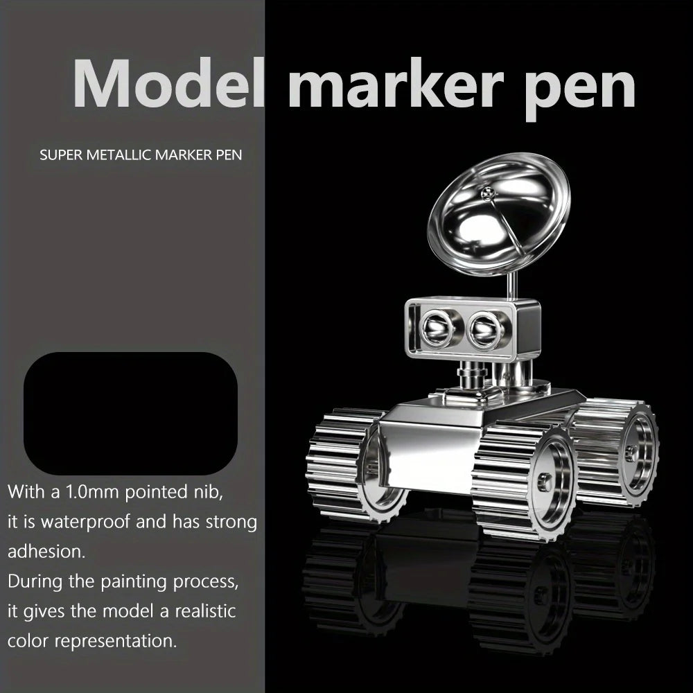 8 Colors Set Metallic Marker Pen 1mm DIY Reflective Paint Pen Permanent Gold SILVER Marker Touch Up, Model Painting, Marking Beauty World Shop