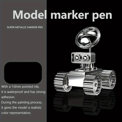 8 Colors Set Metallic Marker Pen 1mm DIY Reflective Paint Pen Permanent Gold SILVER Marker Touch Up, Model Painting, Marking Beauty World Shop