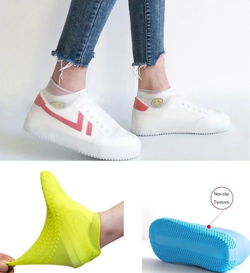 1 Pair Silicone WaterProof Shoe Covers Lip-resistant Rubber Rain Boot Rain Gear Overshoes Accessories for Outdoor Rainy Day Beauty World Shop