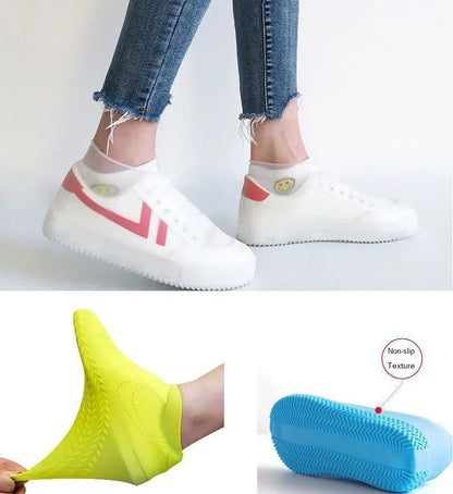 1 Pair Silicone WaterProof Shoe Covers Lip-resistant Rubber Rain Boot Rain Gear Overshoes Accessories for Outdoor Rainy Day Beauty World Shop