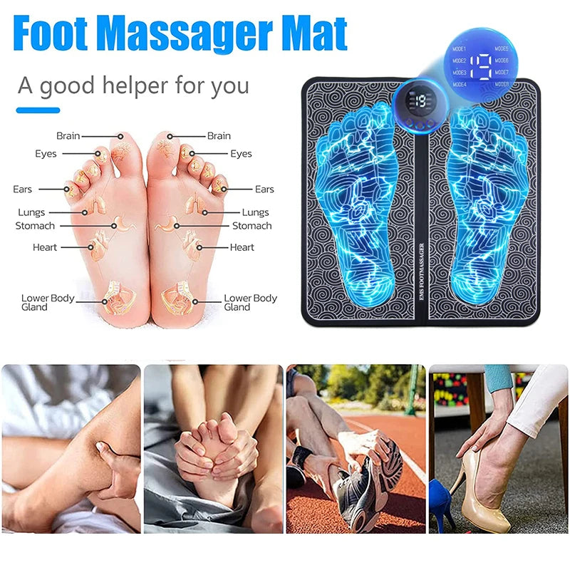 Electric Foot Massager Pad Muscle Massage Relaxation Trainer For Massage Fitness Outdoor Sport Home Family Relax Beauty World Shop