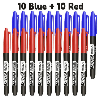6-20PCs/Set PermanentMarker Pen Fine Point Waterproof Markers Thin Nib Crude Nib Black Blue Red Ink 1.5mm Fine Color Marker Pens Beauty World Shop