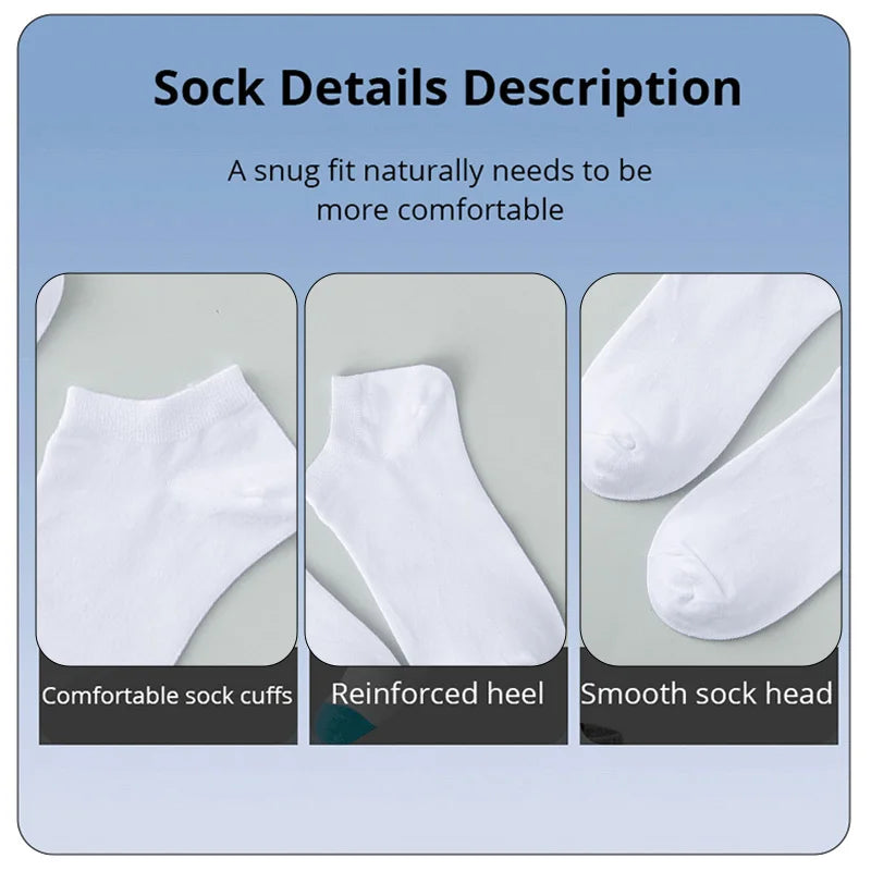 5/10 /20/30 Pairs Unisex Casual Plain Color Boat Socks Thin Breathable Comfy Anti Odor Sweat-absorbing Ankle Socks For Men Women Beauty World Shop