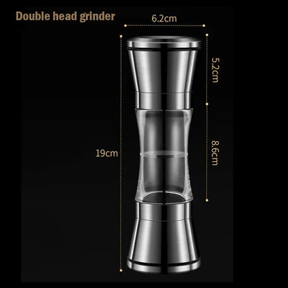 2-in-1 Adjustable Pepper Salt Grinder - Rustproof Stainless Steel Manual Mill with Double Heads & Coarseness Control Beauty Trend Shop