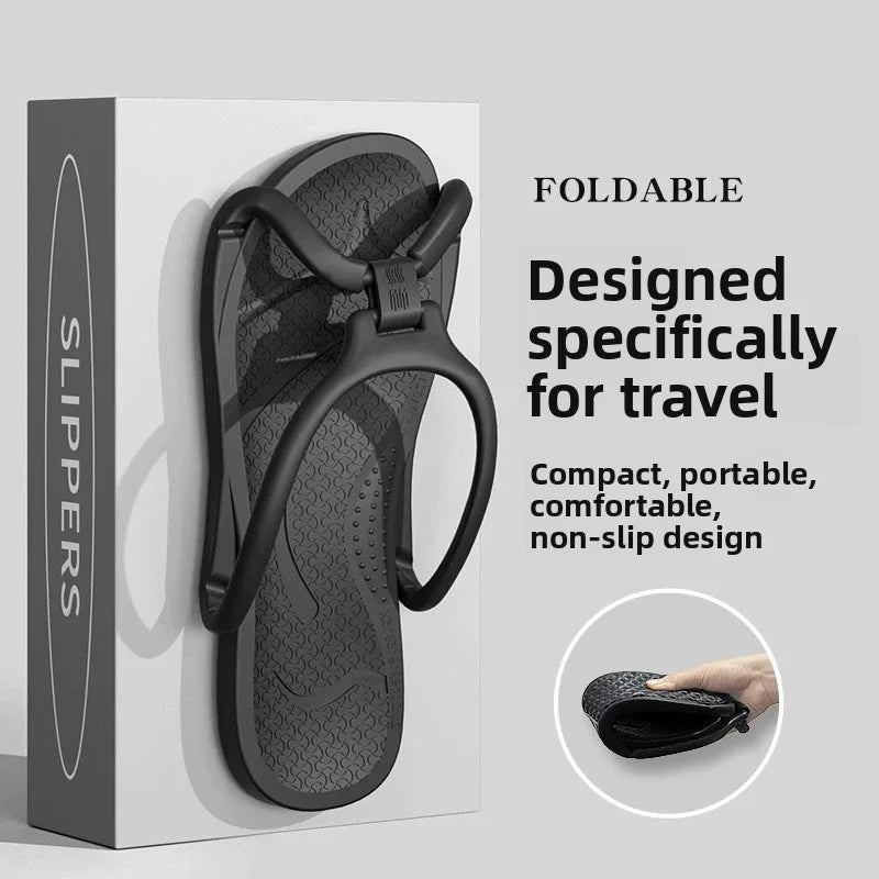 Foldable Travel Slippers Unisex EVA Flip Flops Hotel Non Slip Bathroom Indoor Outdoor Portable Lightweight Comfortable Beauty World Shop