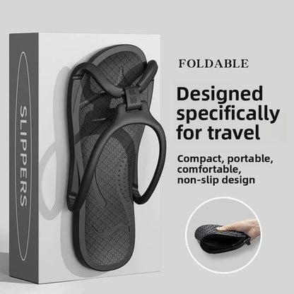 Foldable Travel Slippers Unisex EVA Flip Flops Hotel Non Slip Bathroom Indoor Outdoor Portable Lightweight Comfortable Beauty World Shop