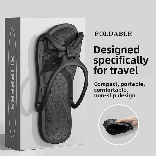 Foldable Travel Slippers Unisex EVA Flip Flops Hotel Non Slip Bathroom Indoor Outdoor Portable Lightweight Comfortable Beauty World Shop