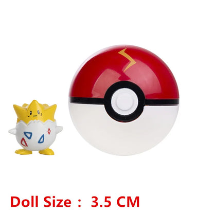 Pokemon Pokeball With Cartoons Movie Anime Figure Pikachu Charmander Eevee Squirtle Vulpix Quality Pet Action Model Toys Gifts Beauty World Shop
