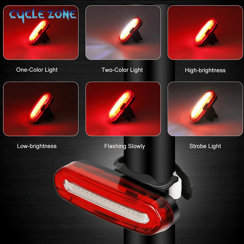 Bicycle Tail Light Night Cycling Outdoor USB Rechargeable MTB Road Bike Rear Lamp COB LED Cycling Bicycle Safety Warning Lights Beauty World Shop