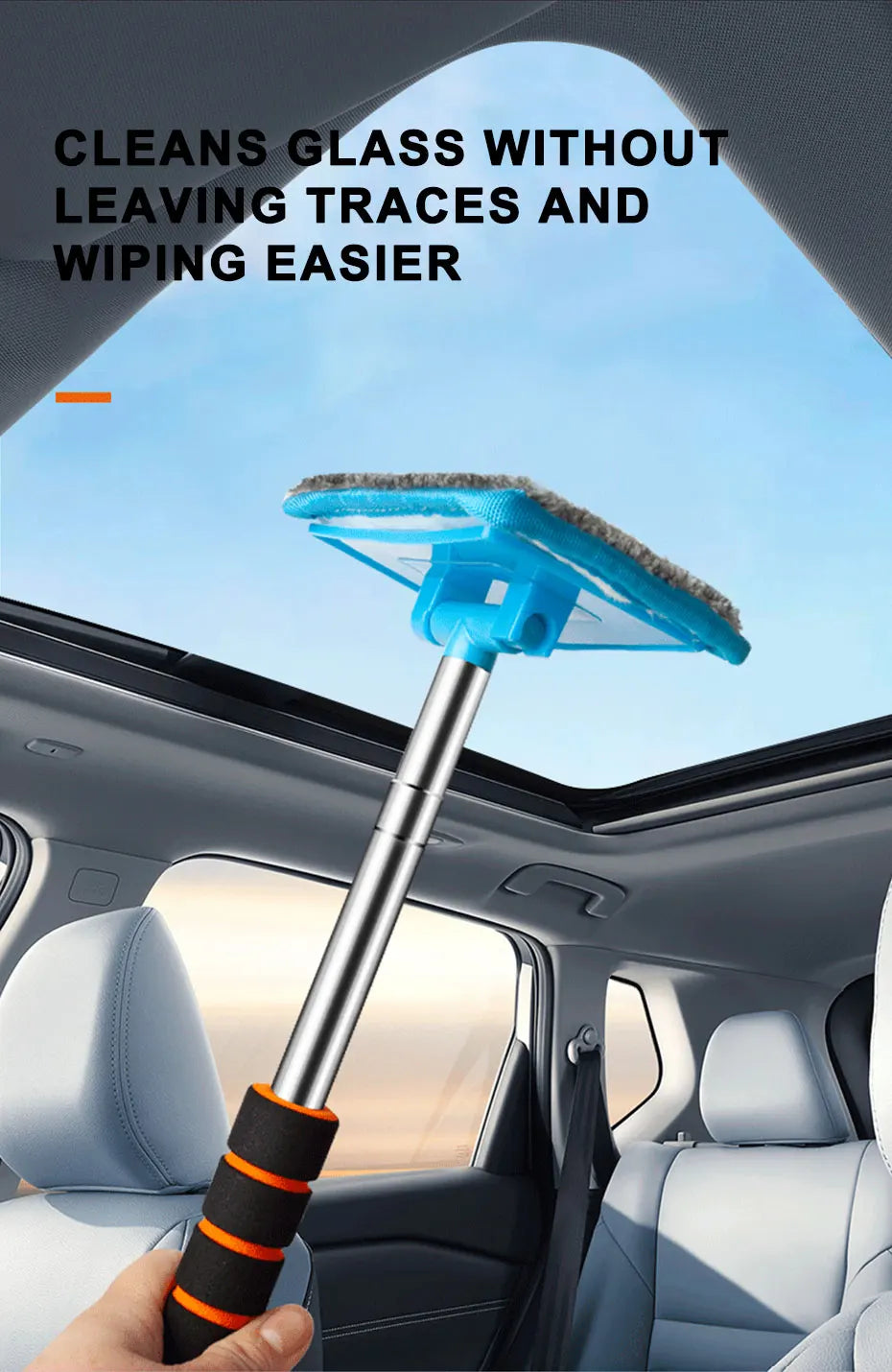 SEAMETAL Car Front Windshield Defogging Brush Telescopic Long handle Car Household Glass Clean Brushes Dust Remover Tool Beauty World Shop