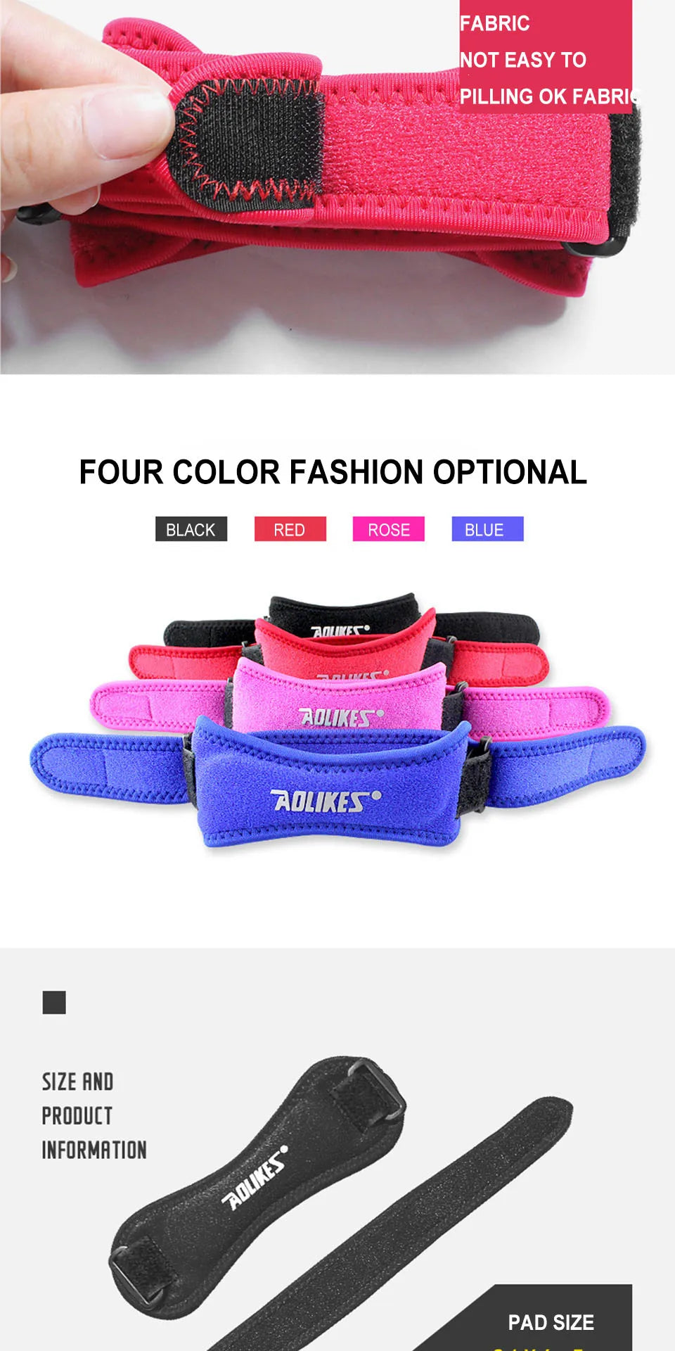 AOLIKES 1PCS Knee Braces for Knee Pain,Patella Knee Support Strap,Adjustable Patellar Tendon Stabilizer Band for Basketball Beauty World Shop