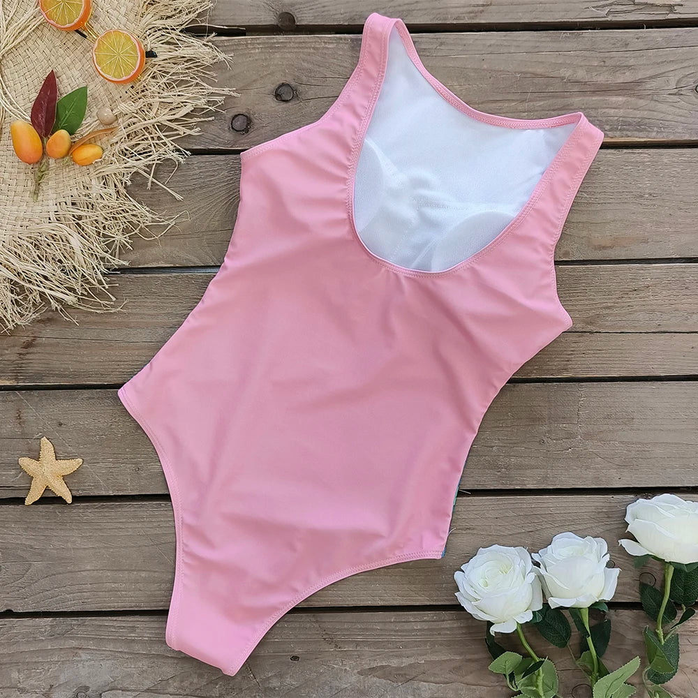 2026 New Printed One-piece Swimsuit Classic Printed Lace Up Swimsuit Women's Push Up Flower One-piece Suit Beach Wear For Female Beauty World Shop