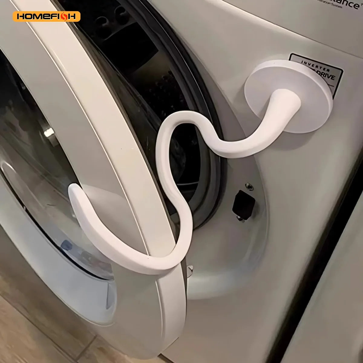 HOMEFISH Flexible Silicone Washer & Dryer Door Prop Easy-to-Use Bendable Sturdy Stopper for Odor-Free Appliances Beauty World Shop