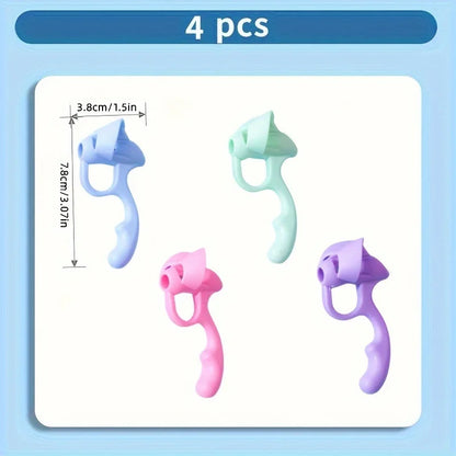 4pcs Grip Pen Corrector Set Writing Corrector Soft Rubber Writing Posture Grip Pen Handwriting Aid Correction Tool Beauty World Shop
