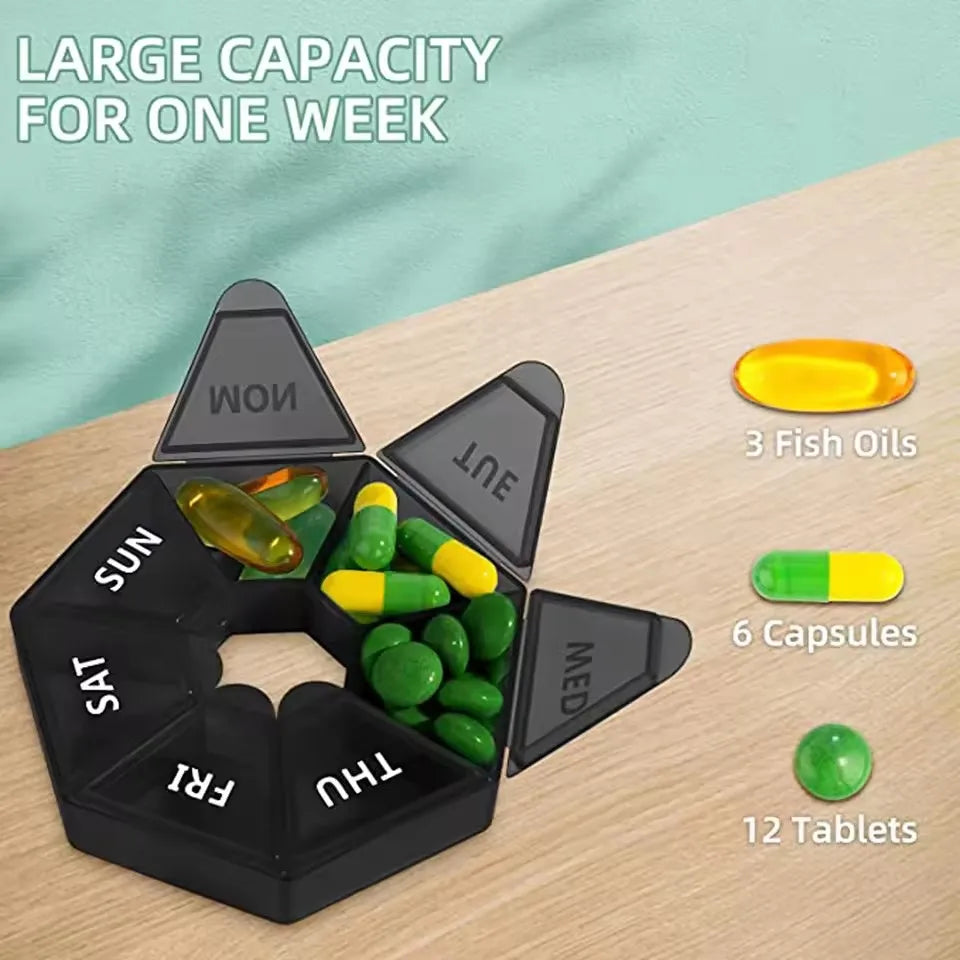 10 Compartments Travel Pill Organizer Pocket Portable Pill Storage Box Case Daily Pill Container or Purse Fish Oil Medicine Beauty World Shop