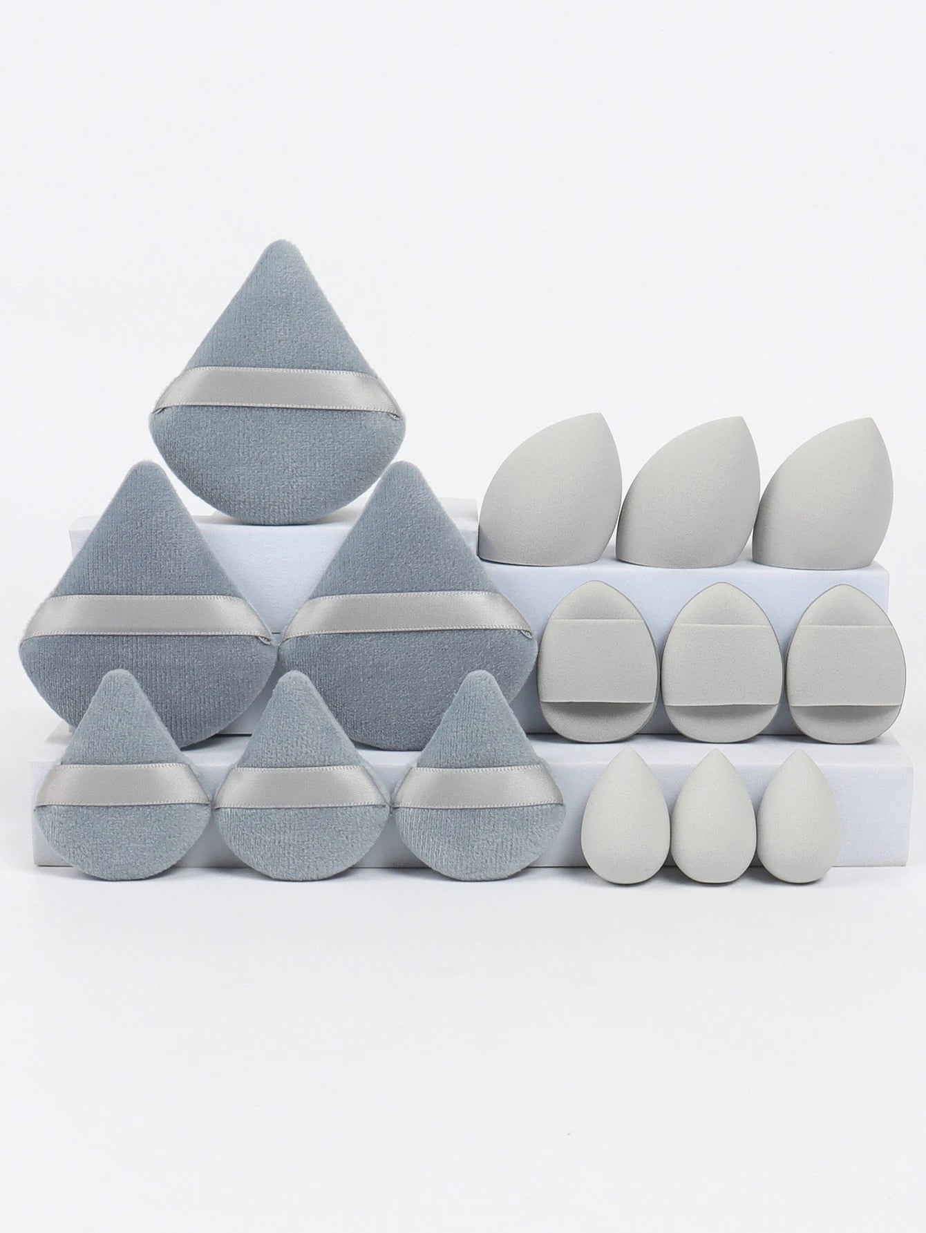 Multi Effect 15 Piece Set 3 Loose Powder Puffs&3 Mini Loose Powder Puffs&3 Medium-Sized Eggs&3 Mini Eggs&3 Air Cushions. Founda Beauty World Shop