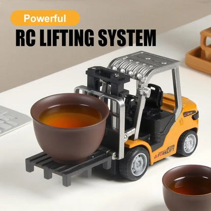 ZWN 1:64 RC Model Car 2.4G Remote Control Excavator Dump Truck Forklift Alloy Plastic Simulation Construction Vehicle Kids Toy Beauty World Shop