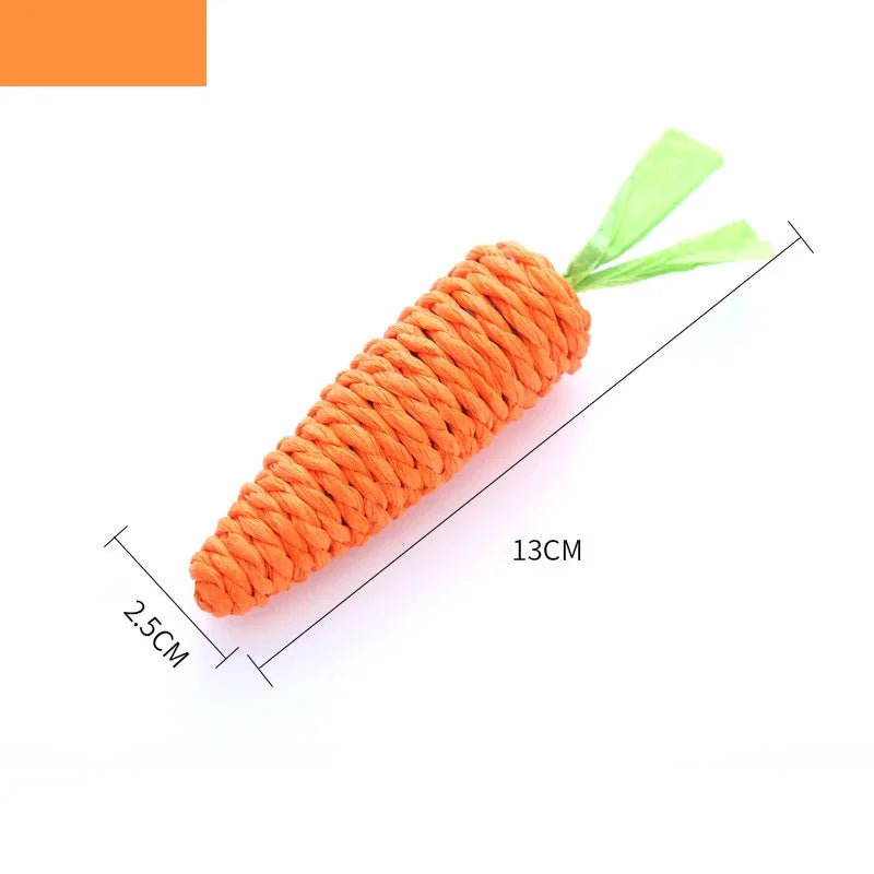 Cat Toy Carrot Sound Pet Products Bite Resistant Paper Rope Scratcher Clean Teeth Interactive Play Cat Carrot Chew Toy for Cat Beauty World Shop
