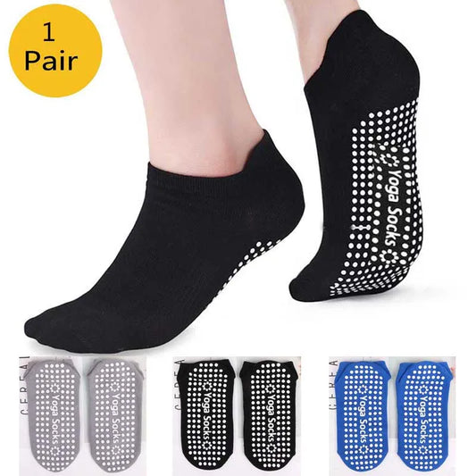 1Pair Non Slip Yoga Pilates Socks Gym Fitness Dance Barre Woman Socks Full Toe Ankle Fall Prevention Sports Grip Socks Beauty World Shop