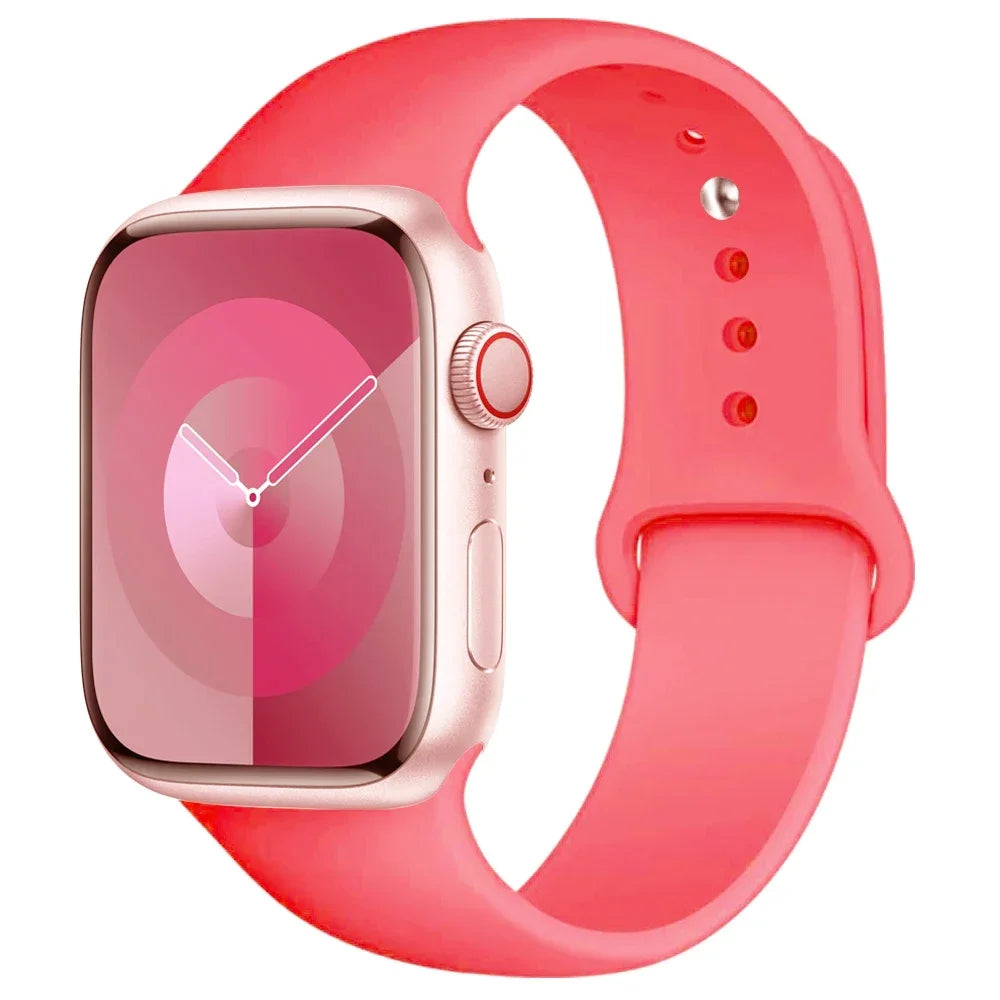 Silicone Band For Apple Watch strap 44mm 45mm 40mm 41mm 42-38mm 45 mm sport bracelet iwatch series 8 7 6 5 4 3 SE 9 Ultra 2 49mm Beauty World Shop