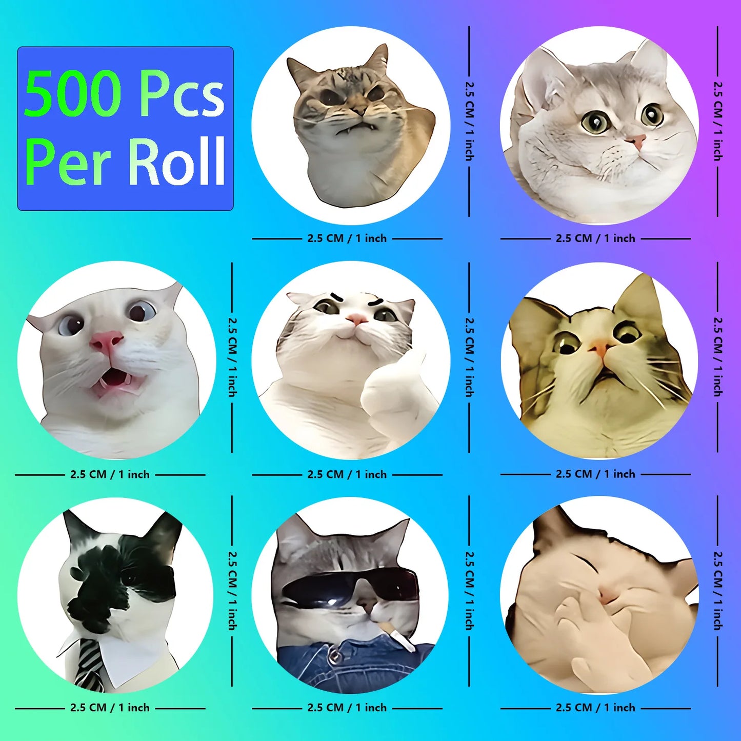 100pcs/500pcs Cartoon Meme Cat Stickers For School Reward Stickers Classroom Decor Encouragement Sticker For Student Teacher Beauty World Shop