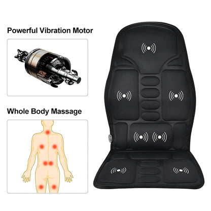 Portable Full Body Massage Chair Cushion, Neck Back Waist Hips Massage Pad Soft Relax for Home Office Car Use Beauty World Shop