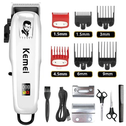 Kemei Electric Hair Clipper KM-PG809A Hair Cut Wireless Trimmer Men Professional Clipper Machine Rechargeable Hair Cut Barber Beauty Trend Shop