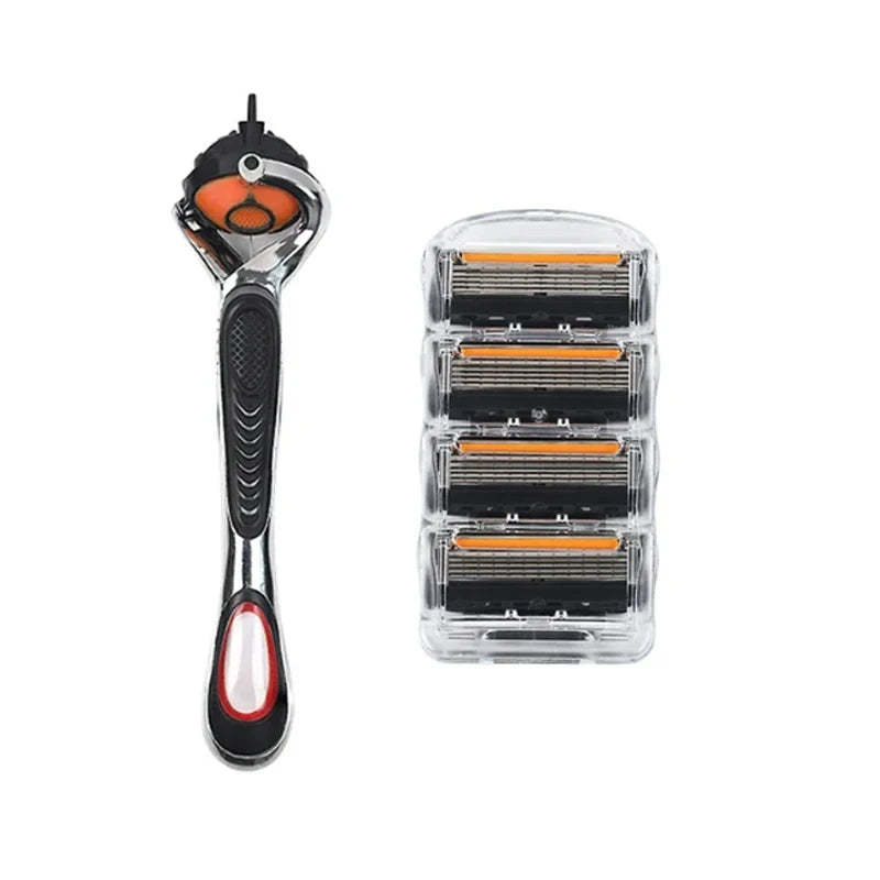 Hot Selling Manual Razor for Men Five Layer Blade Stainless Steel Blades No Skin Damage Old Style Blades Shaver Heads Razor Beauty World Shop