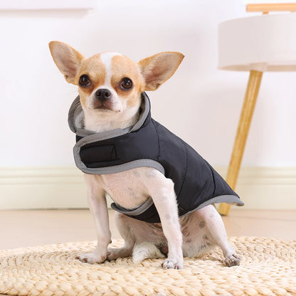 Reflective Pet Jacket With Leash Hole Reversible Waterproof Dog Outfits For Small Medium Dogs Cat Warm Chihuahua Vest For Winter
